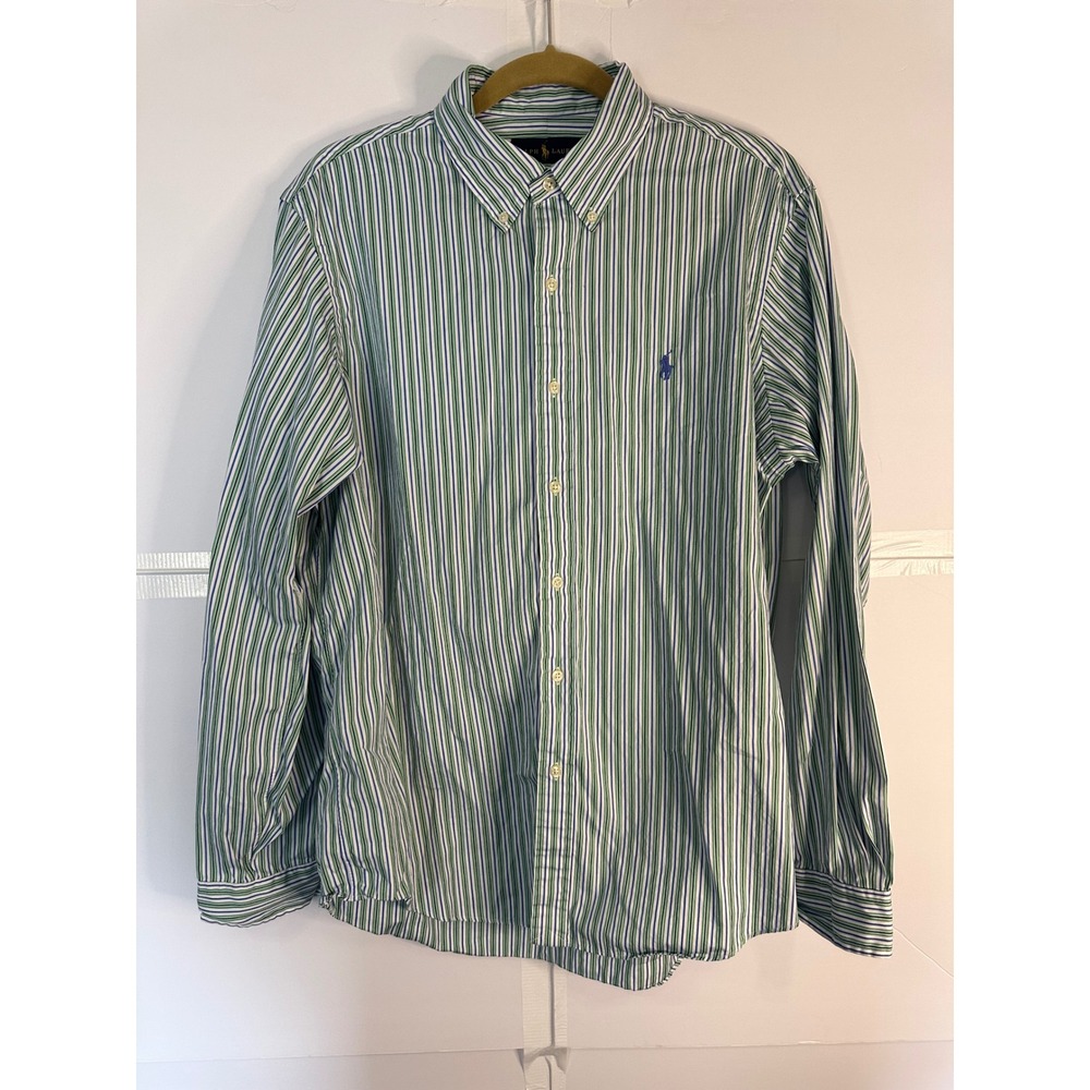 Ralph Lauren Striped Button Down Shirt Long Sleeve Cotton Casual Mens L